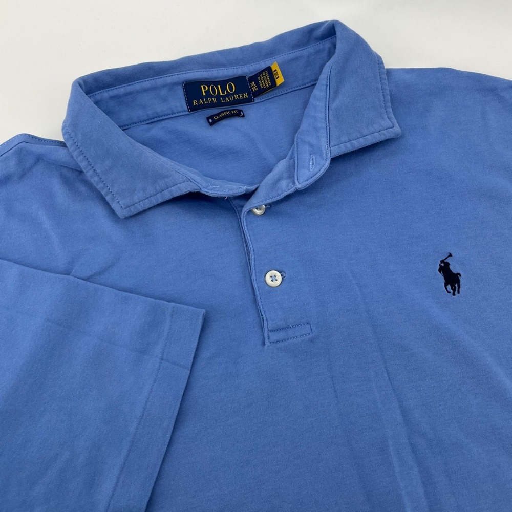 Polo Ralph Lauren Mens Classic Fit Short Sleeve Polo Shirt Blue XL Pony Logo
